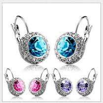 18K-GP Austrian Crystal Rhinestone Drop Earrings