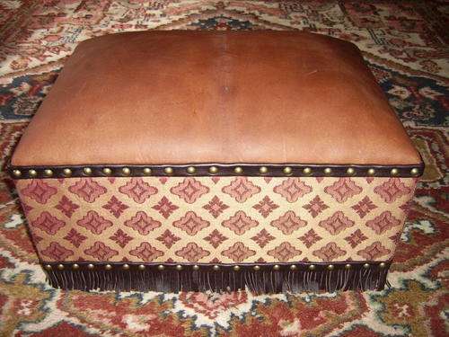 BUCKSKIN FOOTSTOOL OTTOMAN - SUPER LOW PRICE