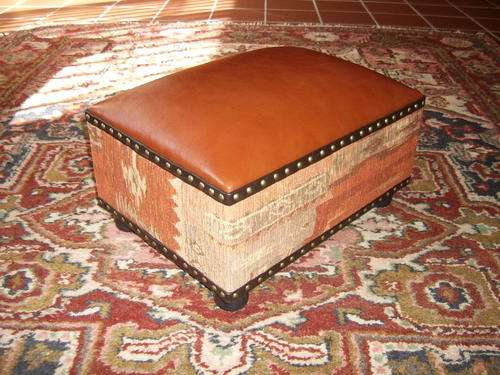 AFRICAN THEME FOOTSTOOL OTTOMAN
