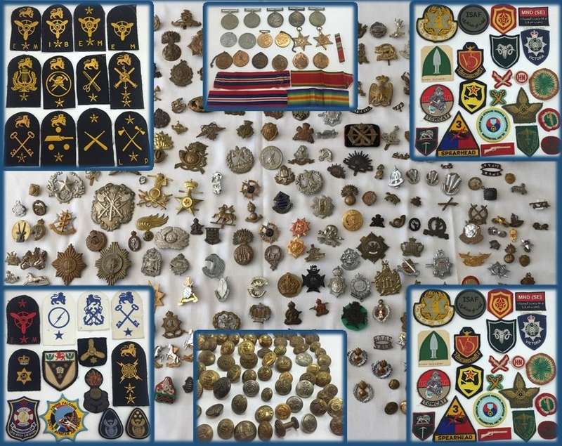 Amazing collection: 250 badges, 66 cloth badges, 53 shoulder insignia, 17 medals, 100 buttons