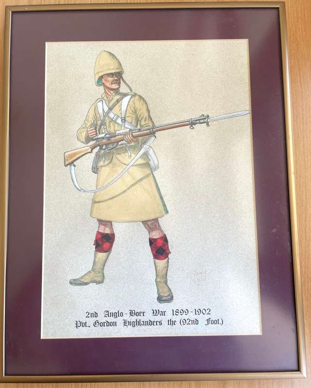Set of illustrations of soldiers in military regalia - 2nd Anglo Boer War and Zulu War