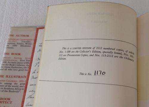 African Nature Notes and Reminiscences - numbered copy