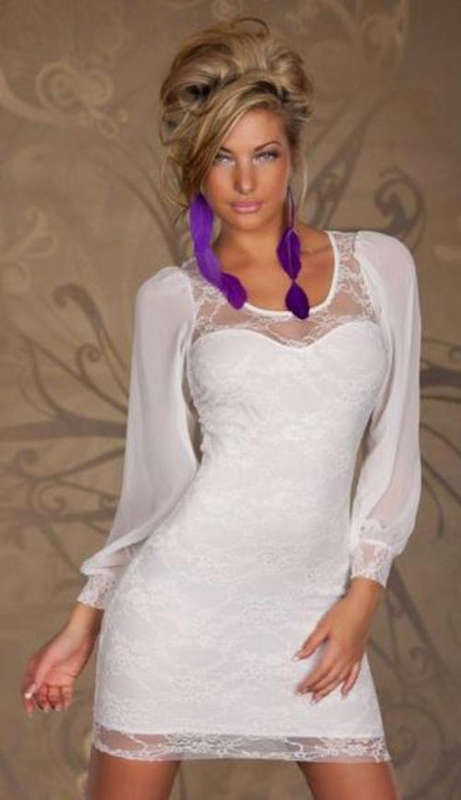 SENSATIONAL WHITE LONG SLEEVE DRESS