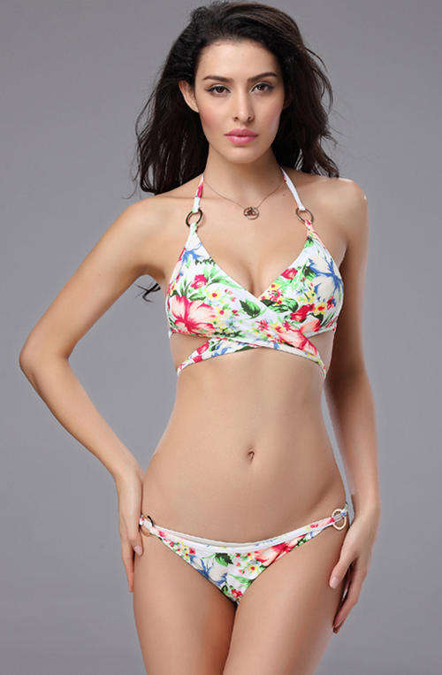 FANTASTIC FLOWER CRISS CROSS BIKINI
