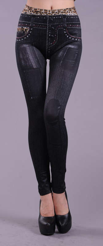 BEAUTIFUL BLACK DENIM LOOK LEGGINGS