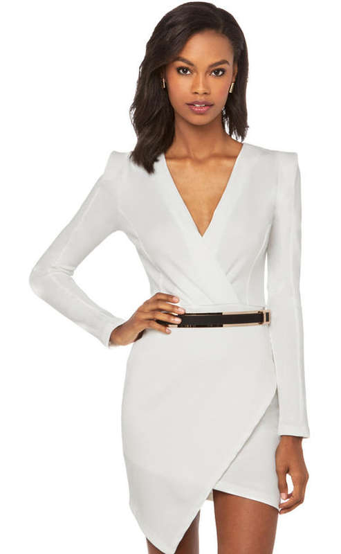 CLASSY WHITE LONG SLEEVE DRESS