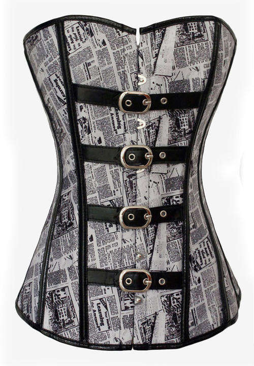 TRENDY NEWS PRINT CORSET