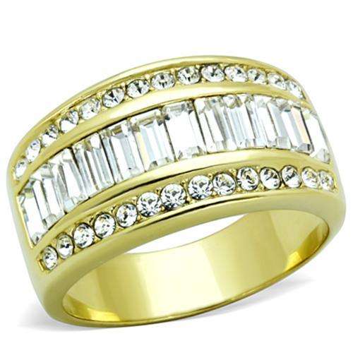 PRETTY 18K YELLOWY GOLD PLATED SIMULATED DIAMOND LADIES RING