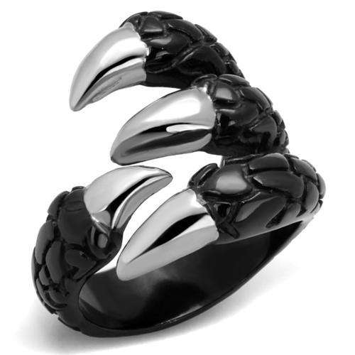 TRENDY BLACK STAINLESS STEEL MEN'S RING