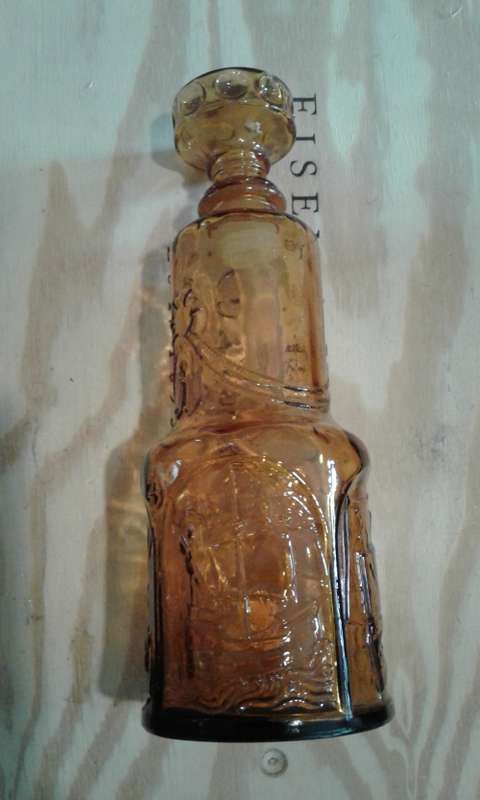 60s/70s Amber glass decanter