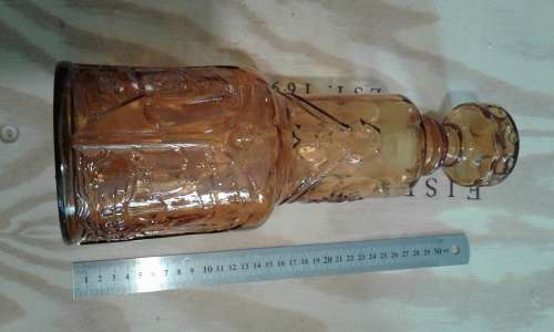 60s/70s Amber glass decanter