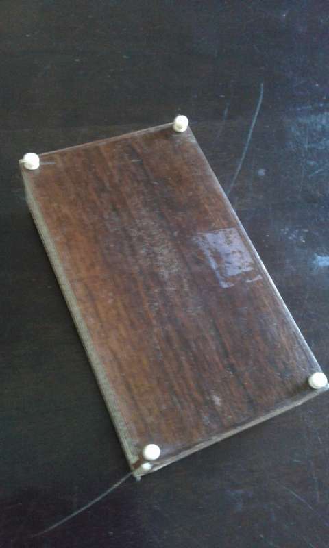 1940's Egyption mosaic wood, bone & shell inlaid box