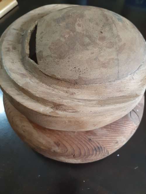 2 x Antique Wooden Hat Makers Blocks