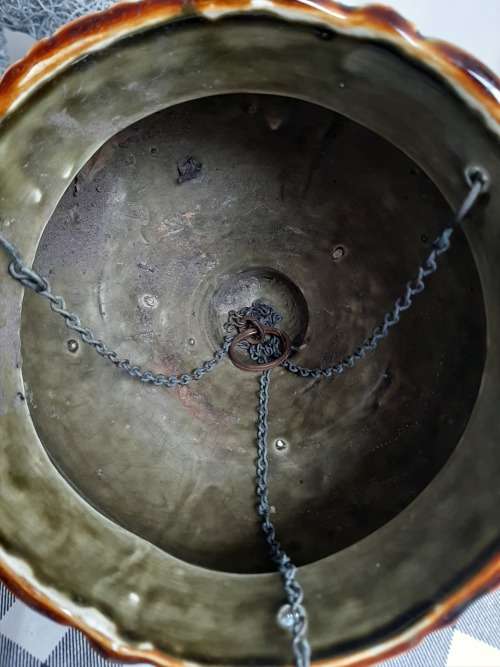 RARE Victorian Majolica Hanging Jardiniere