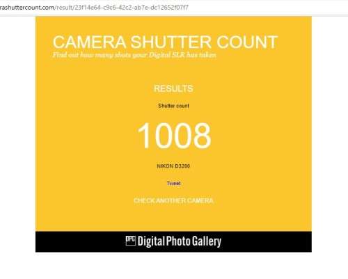 Nikon D3200 body in top like new condition, shutter count of 1000, photos show exact item