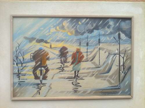 Master John Koenakeefe Mohl (Highly collectable oil on board) Into the storm - 1900 - 1949