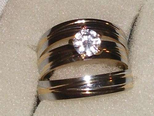 3 PIECE TWO TONE WEDDING RING SIZE 7,8 AND 9