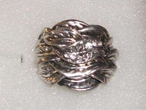 STUNNING SILVER RING WITH SIMULATED DIAMONDS