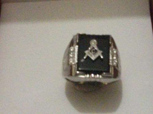 MASONIC SILVER EP FREEMASON RING SIZE 8