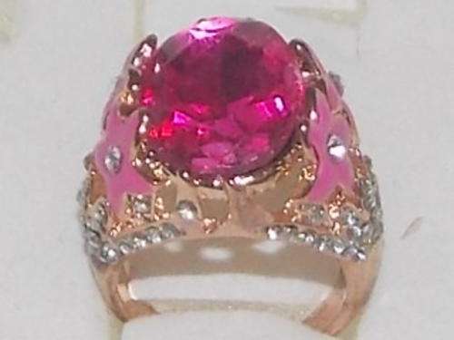 STUNNING INTERNATIONAL IMPORTED GOLD RING WITH PLENTY SIMULATED DIAMONDS & GEMSTONES SIZE 18,19,20