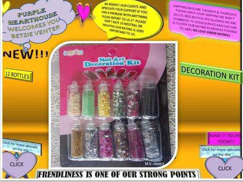 NAIL DECORATION  KIT!!! COLOURFUL NAIL ART POWDER  (12 COLOURS ALL YOURS!!!)