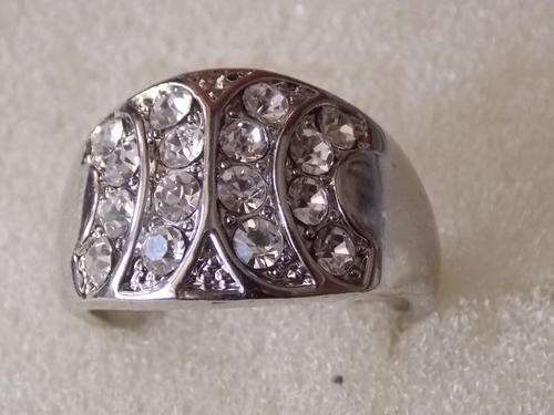 STUNNING FILLED SILVER DESIGNERS RING WITH HUGE!!!SIM DIAMONDS  SIZE 7,9,10 OR 17,19,20(FREE IMPORT)