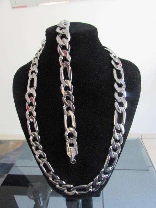 NEW 8.25mm  SILVER FILLED NECKLACE CHAIN AND 8.25MM BRACELET