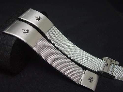 Brand New Masonic mason freemason Timepiece Mesh Stainless Steel Strap