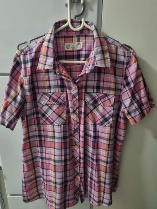 Ladies check casual top/shirt