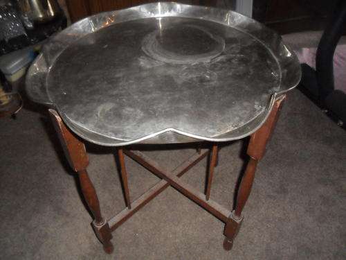 Lovely Antique Brass and Wood round table