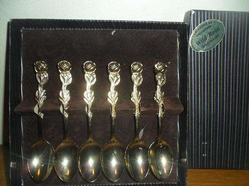 DESSERT SPOONS GOLD PLATED