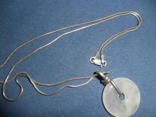 LOVELY SOLID SILVER CHAIN WITH PINK QUARTZ PENDANT DIFFERENT UNIQUE