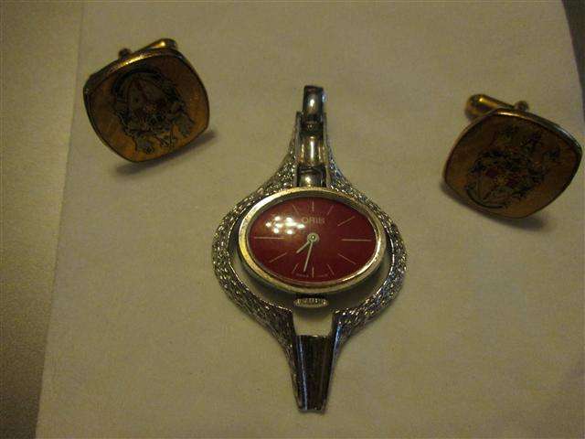 COMBO CUFFLINKS AND PENDANT WATCH