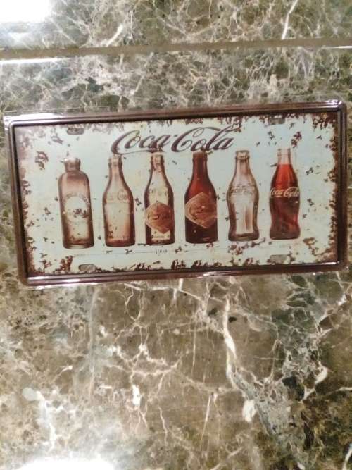 VINTAGE STYLE COCA-COLA METAL LICENSE PLATE