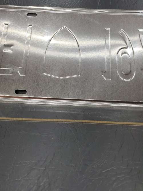 VINTAGE  STYLE  PRESSED METAL FERRARI NUMBER PLATE SIGN
