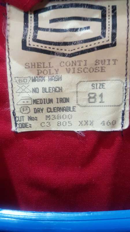ORIGINAL SHELL CONTI SUIT POLY VISCOSE..MANCAVE ITEM..UNUSED