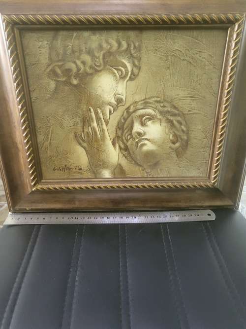VINTAGE ORIGINAL PAINTING W.HARRIS-MID CENTURY - MODERN CONTEMPORARY/MODERNIST