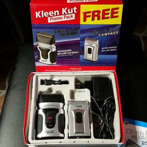 KLEEN KUT WET AND DRY COMPACT SHAVER [GLOMAIL PRODUCT]WITH SLIDE UP TRIMMER