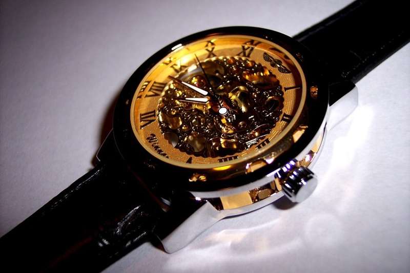 FORSINING T-WINNER 614 Skeleton Mechanical Watch. Silver/Gold Face