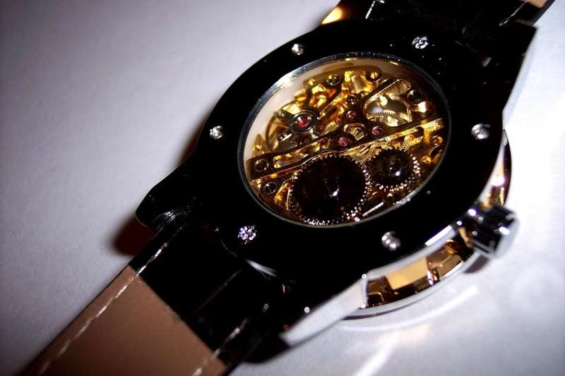 FORSINING T-WINNER 614 Skeleton Mechanical Watch. Silver/Gold Face
