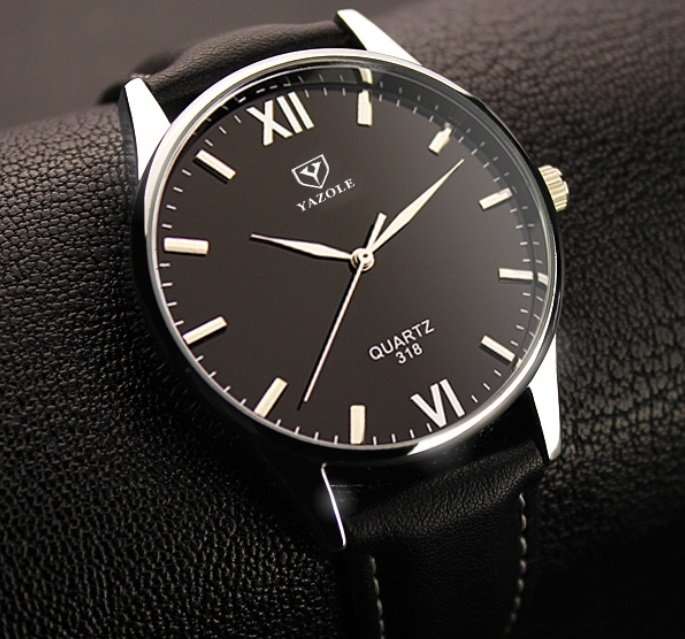 Yazole 318 Men's Quartz Fashion Watch. Daily Water-resistant. Blue-tinted