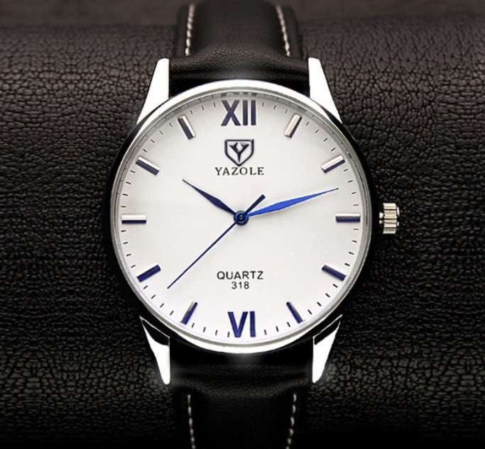 Yazole 318 Men's Quartz Fashion Watch. Daily Water-resistant. Blue-tinted