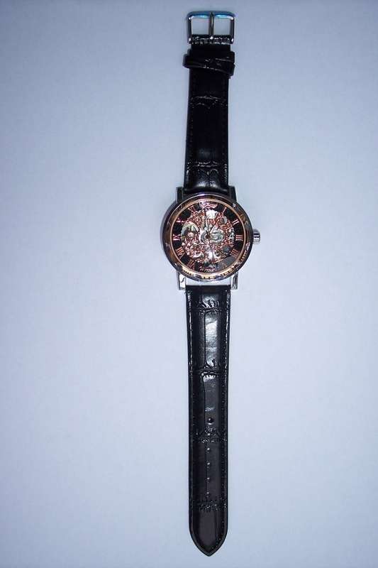 FORSINING T-WINNER 614 Skeleton Mechanical Watch. Black/Rose Gold Face