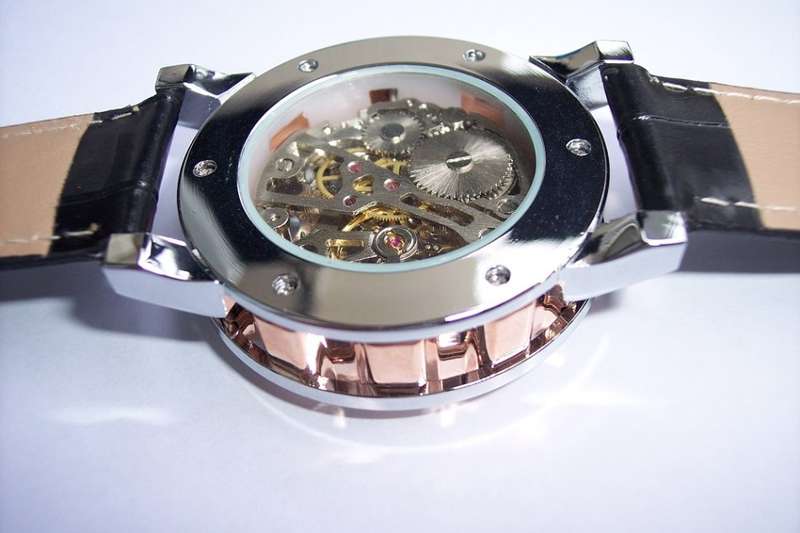 FORSINING T-WINNER 614 Skeleton Mechanical Watch. Black/Rose Gold Face