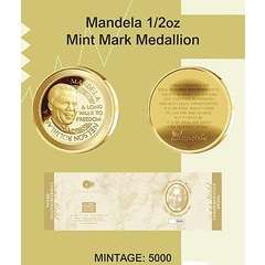 Mandela mint mark 1/2 oz coin