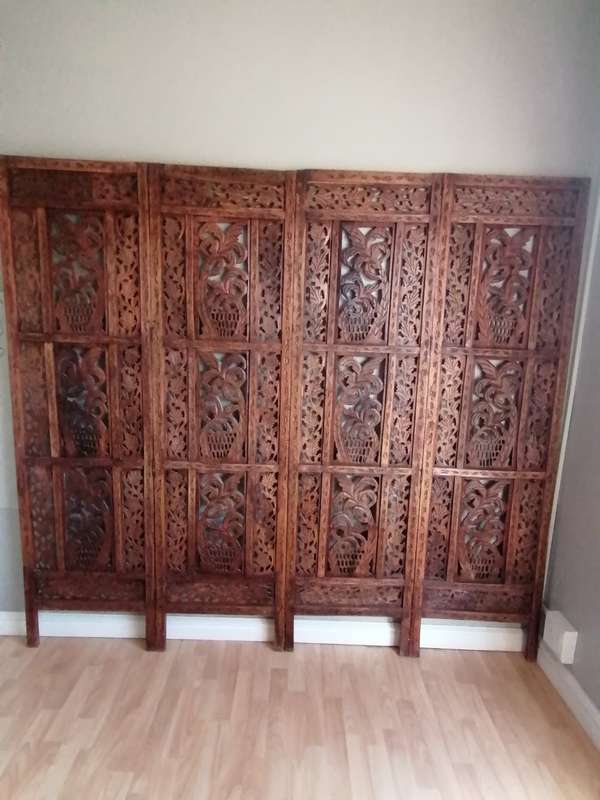 4 Panel Wooden Room Divider
