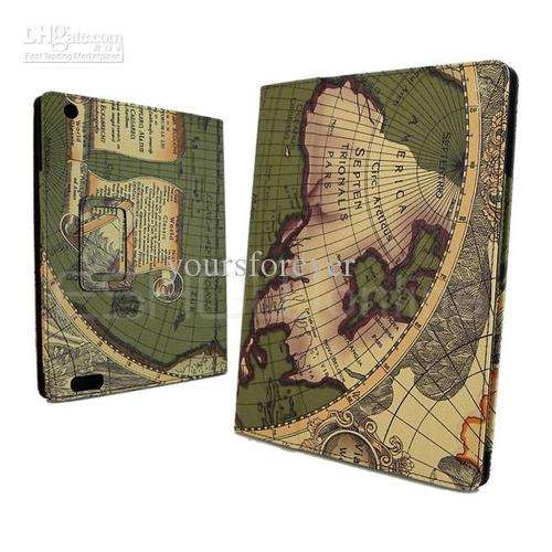 CLEARANCE SALE !!! iPad 2,iPad 3 PU Leather Case - Vintage Map Style