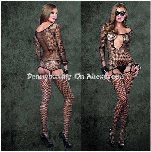 SULTRY Fishnet Top With  Stockings & G-String