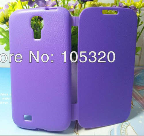 New Cross Flip Cover Soft TPU Case for samsung galaxy s4 i9500 - PURPLE