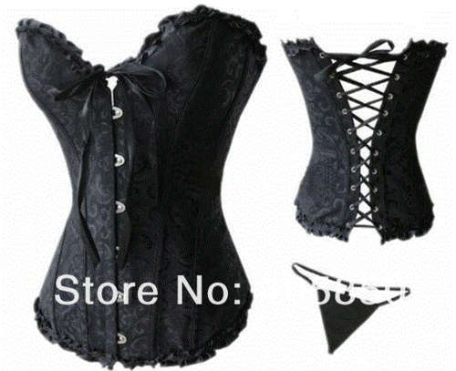 Sexy Black Satin Corset